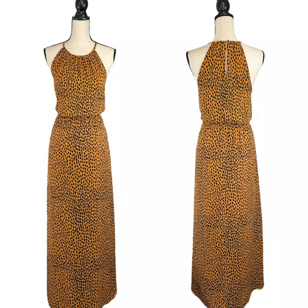 J. Crew Animal Print high neck maxi dress size 6
